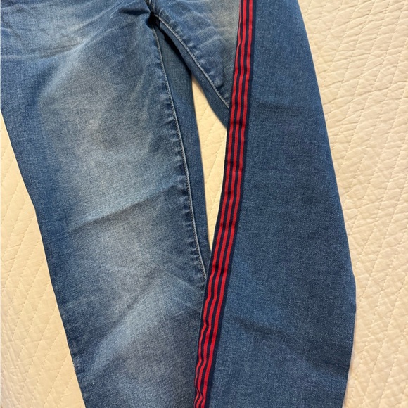 Current/Elliott Blue Jeans with Red Accents - Picture 2 of 4